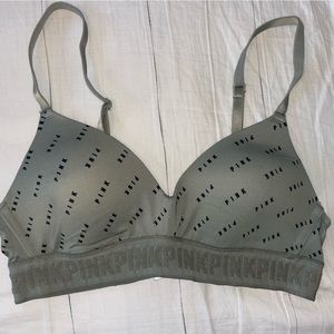 PINK Victorias Secret, Wear Everywhere Wireless Lightly Lined Bra (Green 34A)